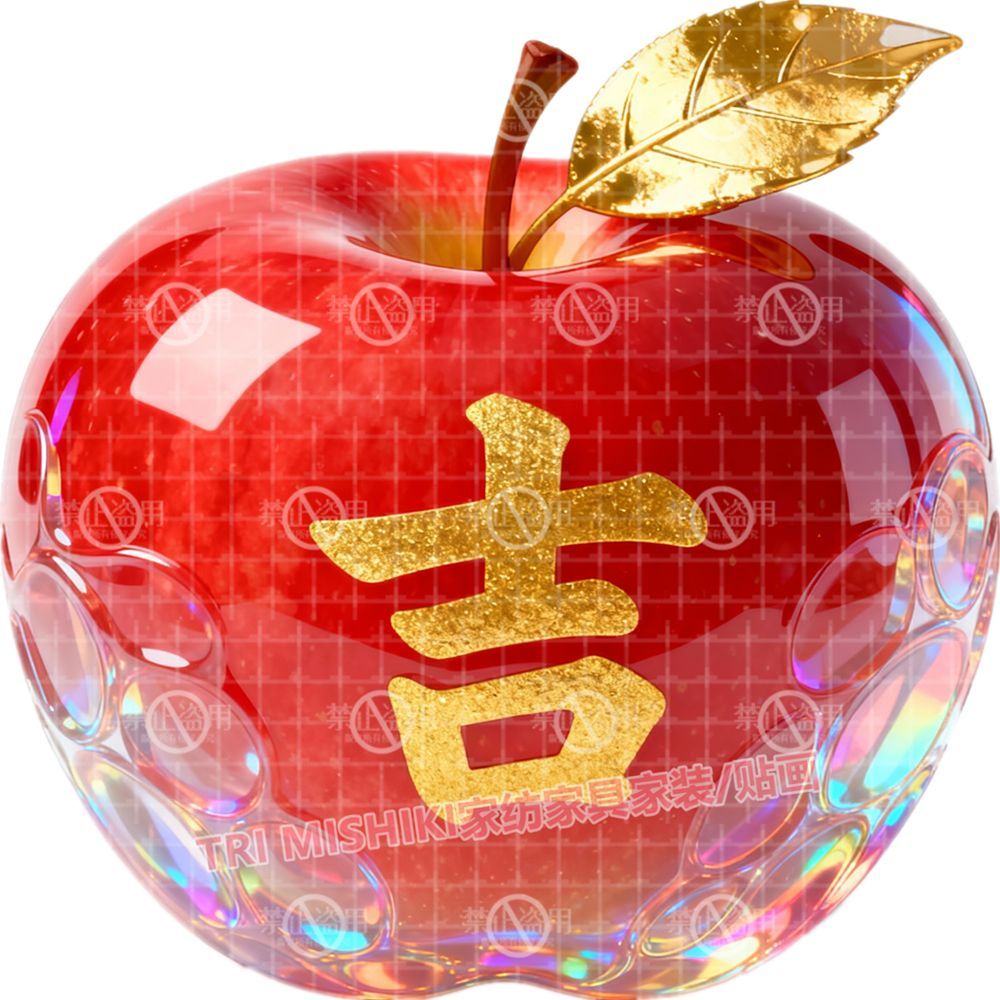 大吉平安苹果贴纸防水遮丑厨房贴画瓷砖裂缝遮挡灶台装饰水果贴画