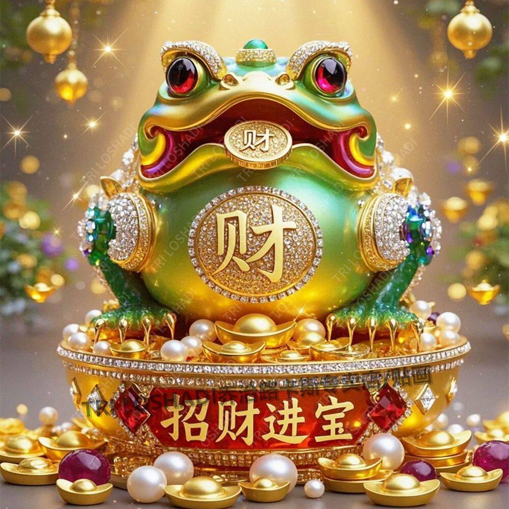 金蟾吐币贴纸壁画财源广进门窗贴画客厅店铺自粘墙贴聚宝盆海报画