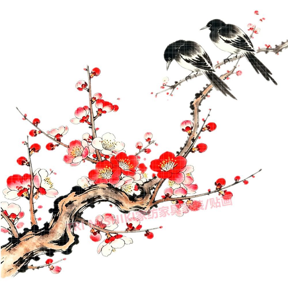 喜上眉梢梅花贴纸新款吉祥好运
