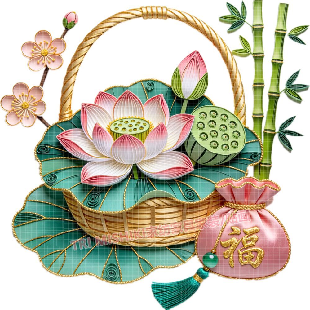 碧竹荷花贴纸新款出租屋墙贴画