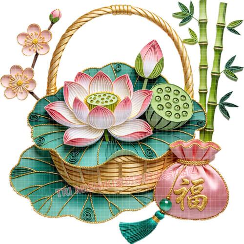 碧竹荷花贴纸新款出租屋墙贴画