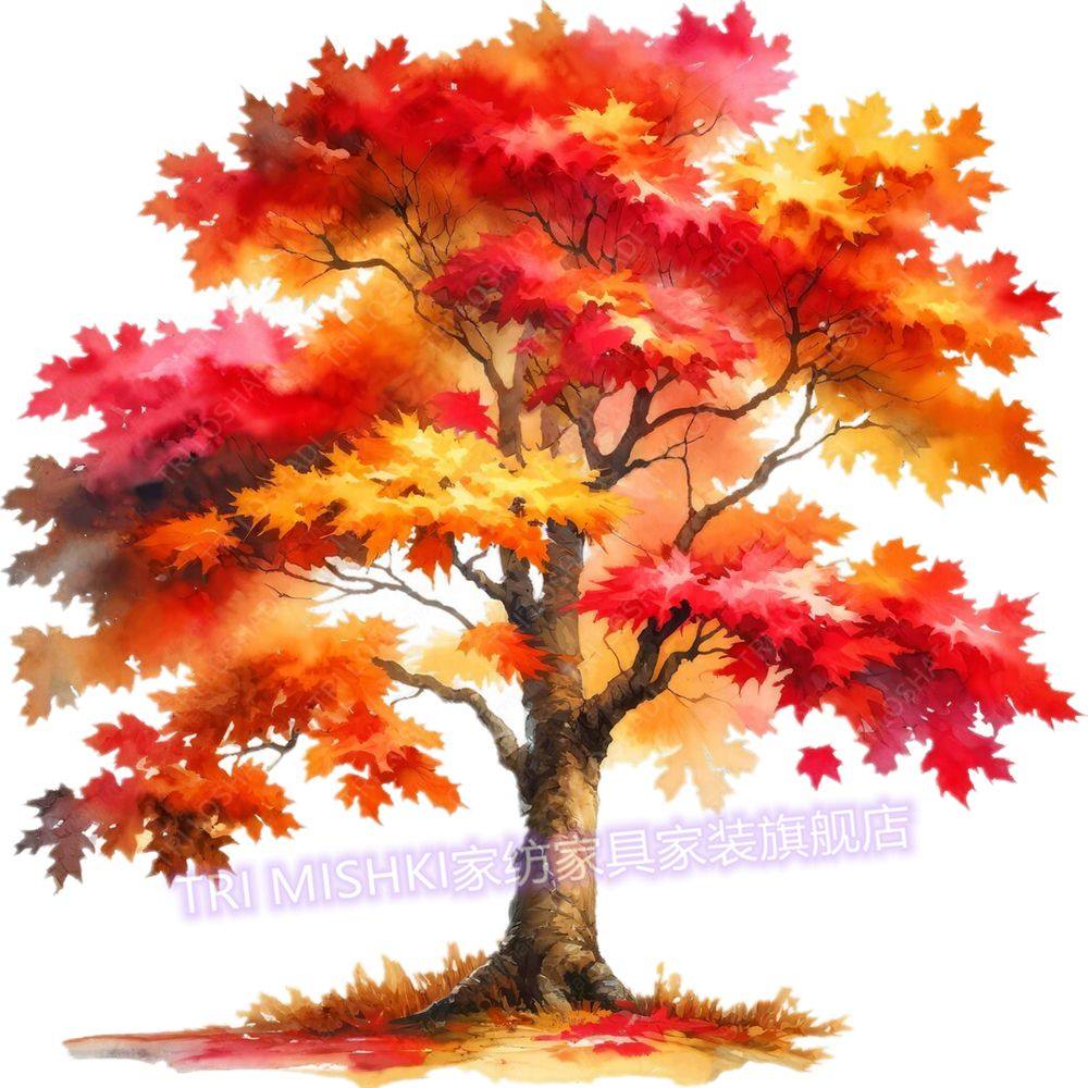 枫树红了贴纸壁画网红客厅玄关墙贴画平安健康大树贴纸自粘门贴