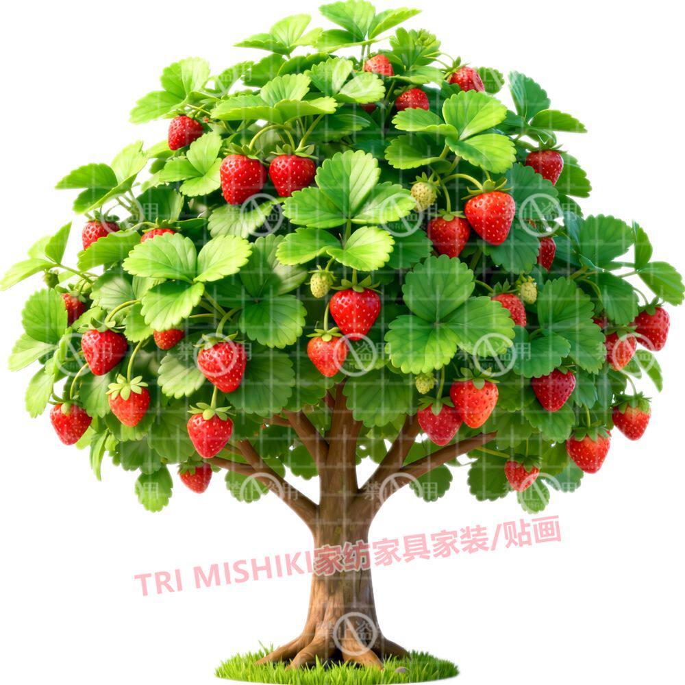 新款水果树贴纸养眼绿树自粘墙贴衣柜门窗装饰遮丑背胶自粘贴画