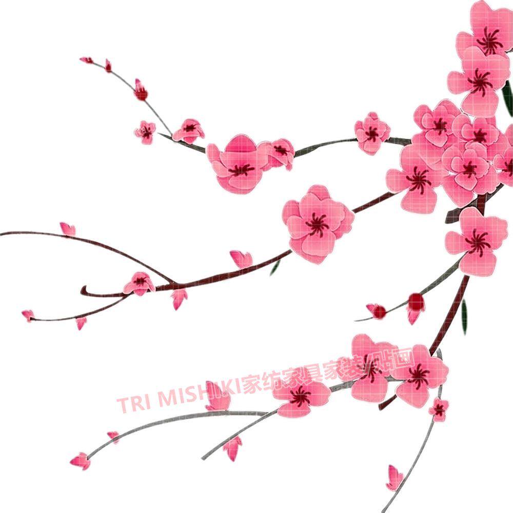 古风桃花贴纸唯美高档防水自粘贴