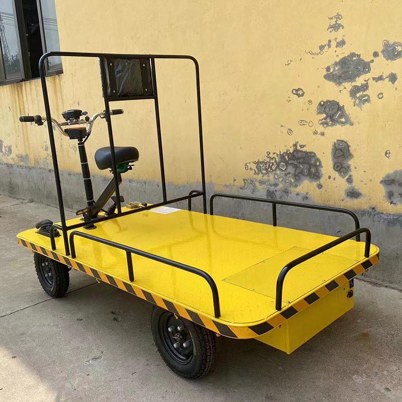 带围栏电动四轮平板车多种款式电动手推车倒骑厂区仓库物流搬运车