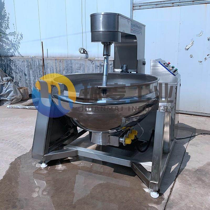 琥珀核桃仁加工设备 蒜蓉辣酱牛肉酱搅拌炒锅 花生酱全自动炒锅