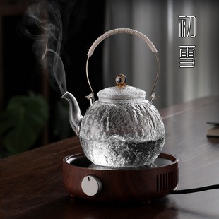 锤纹提梁壶大容量烧水壶泡茶专用电陶炉可明火加热玻璃茶壶耐高温