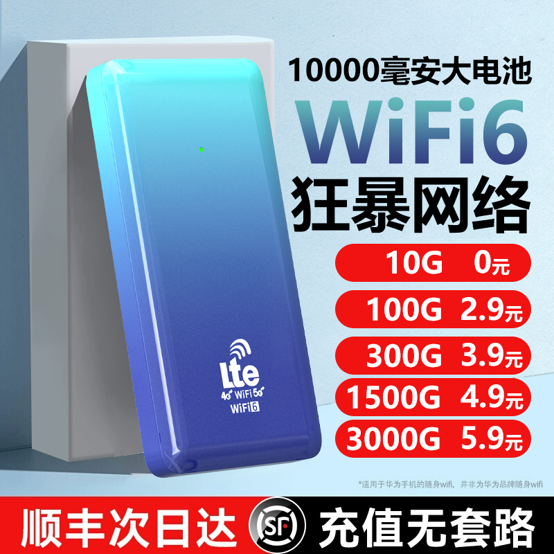 2024新款随身wifi6无线wilf便携式充电宝二合一移动网卡流量卡智能家用网络车载上网路由器热点官方旗舰店4g