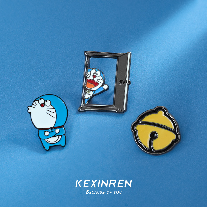 哆啦A梦胸针卡通叮当猫金属徽章