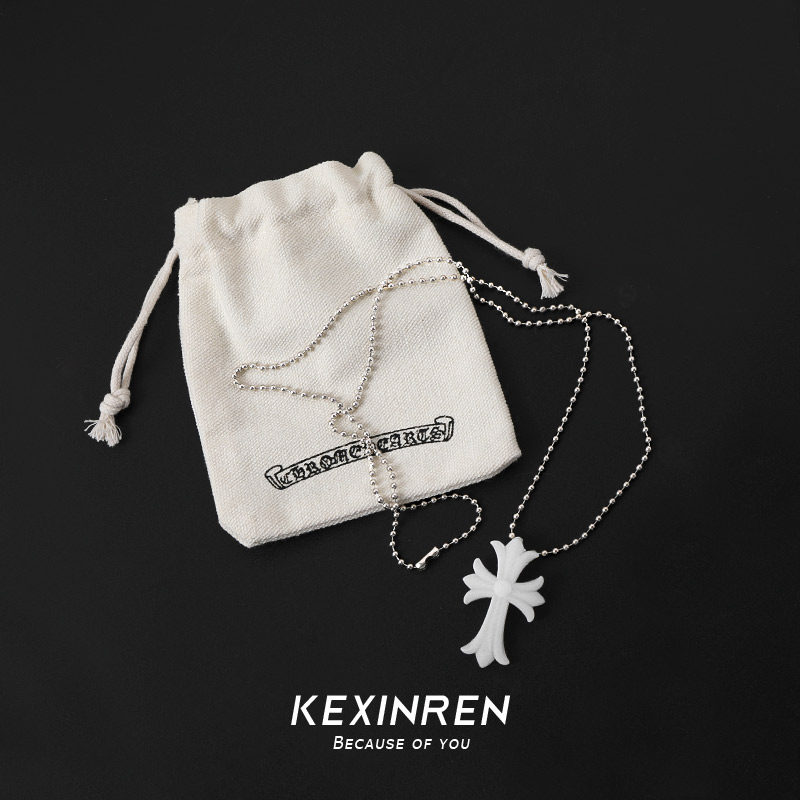 thumbnail for Trendy and Versatile K Luo Xin Colorful Resin Ch Cross Necklace, Exclusive to Qingshan, Celebrity Style, Elegant ins