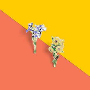 金属徽章别针男女衣服配饰扣 可心人向日葵鸢尾花胸花胸针创意个性