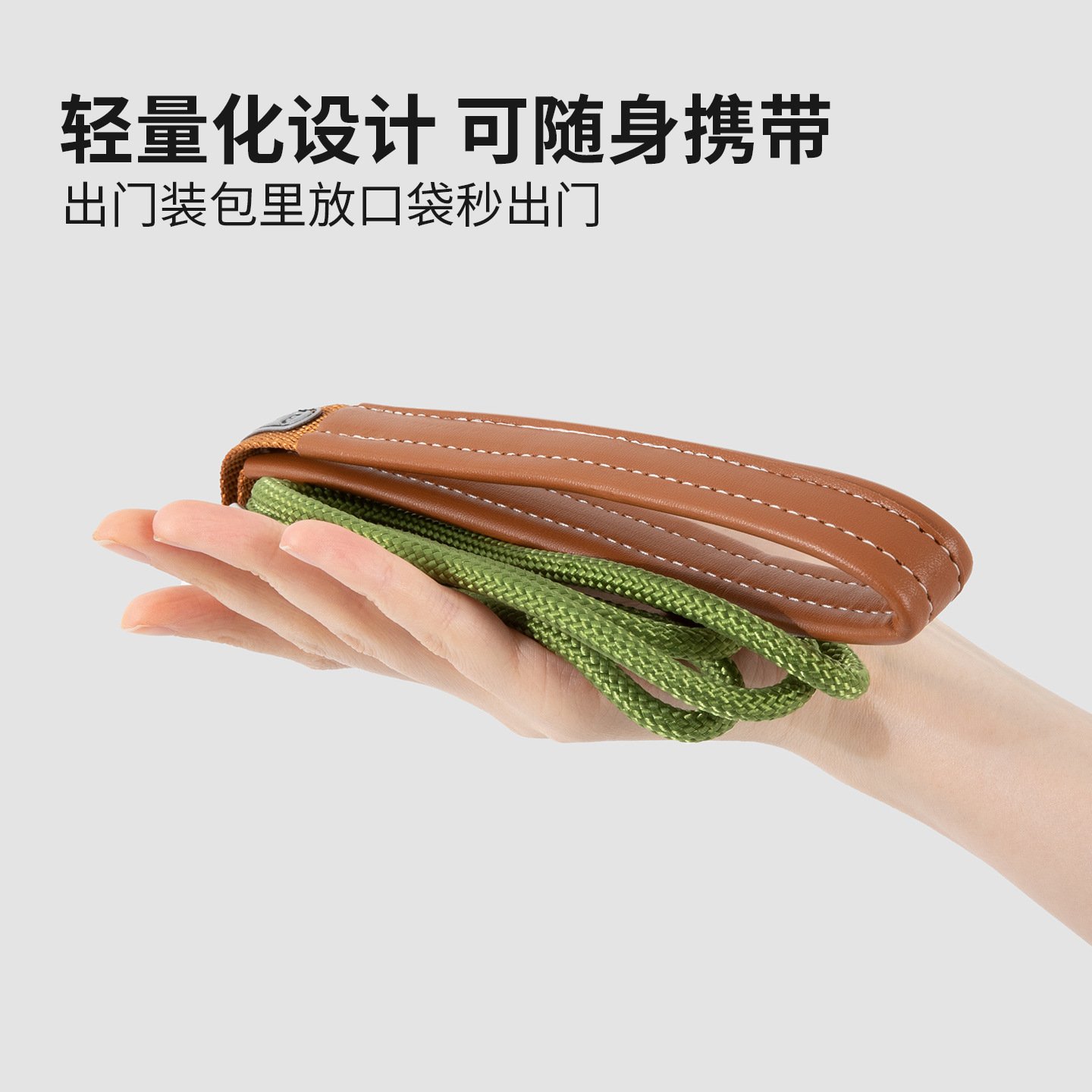 HiDREAM宠物牵引绳啵啵皮革手柄项圈牵引一体P绳遛狗绳P链牵引带图片
