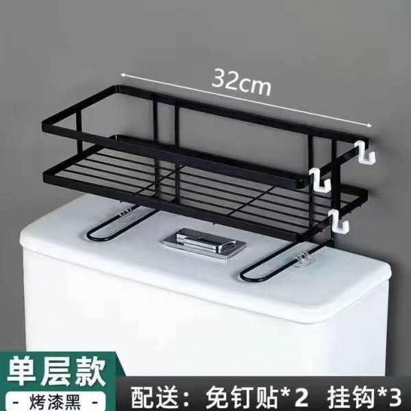 免打孔方洗手间上浴室架子厕所神器收纳柜放马桶置物架卫生间储物