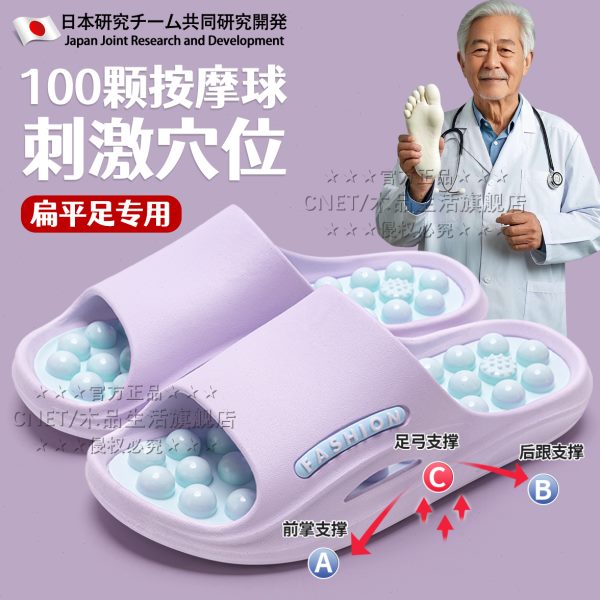 新款拖鞋扁平2025女凉鞋支撑家居外足矫正弓德国底按摩足足防滑翻