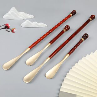 拔子鞋 老人鞋 提鞋 铜红木超长紫檀实木子器鞋 子抽家用 溜鞋 把扒柄鞋