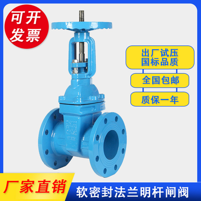 软密封暗杆明杆法兰闸阀Z41X-16Q弹性密封座排水阀门管道开关闸阀
