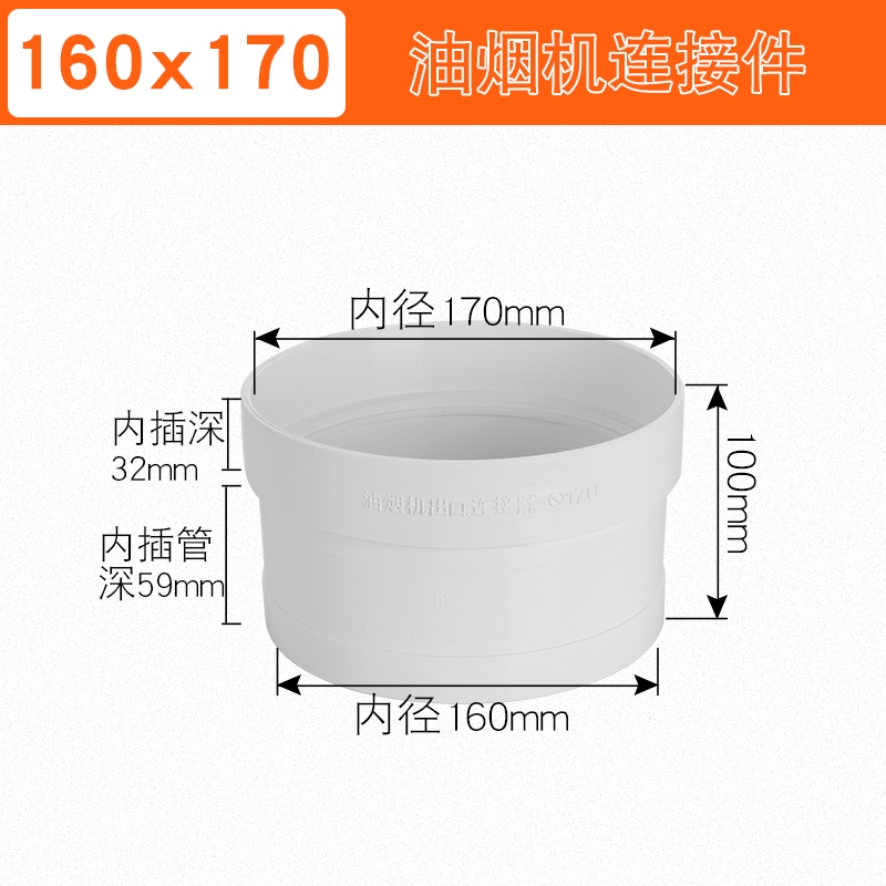 吸抽油烟机排烟管变径圈180排风管道转换PVC16R0接口变径器大小头