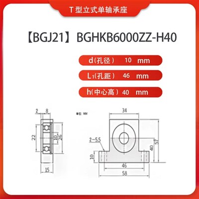 T型带座轴承固定立式轴承座BGJ21 BGHKB 6000 6001 6002 6003 608