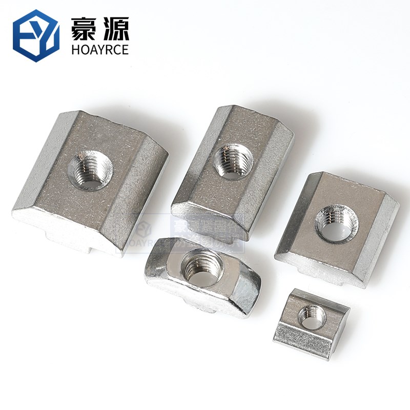 304不锈钢滑块螺母铝型材T型r方形国标20/30/40/45型M3M4M5M6M8