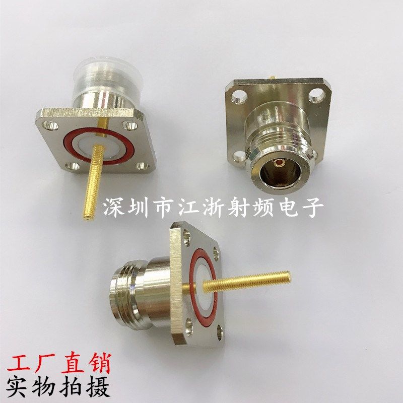 N-KFD N母/L16母头大方板法兰盘 25*25 NKF母座 RF射频同轴连接器
