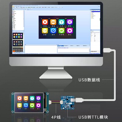 淘晶驰T1系列2.4寸串口屏 HMI串口智能屏TJC3224T124_011触摸屏幕