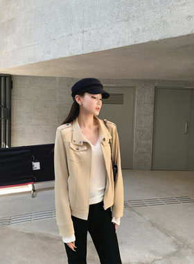 5werkwen 复古飒系 秋冬新款复古外套麂皮夹克