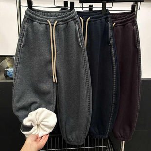 女童加绒弯刀裤秋冬季2025新款洋气儿童休闲卫裤冬装韩版加厚裤子