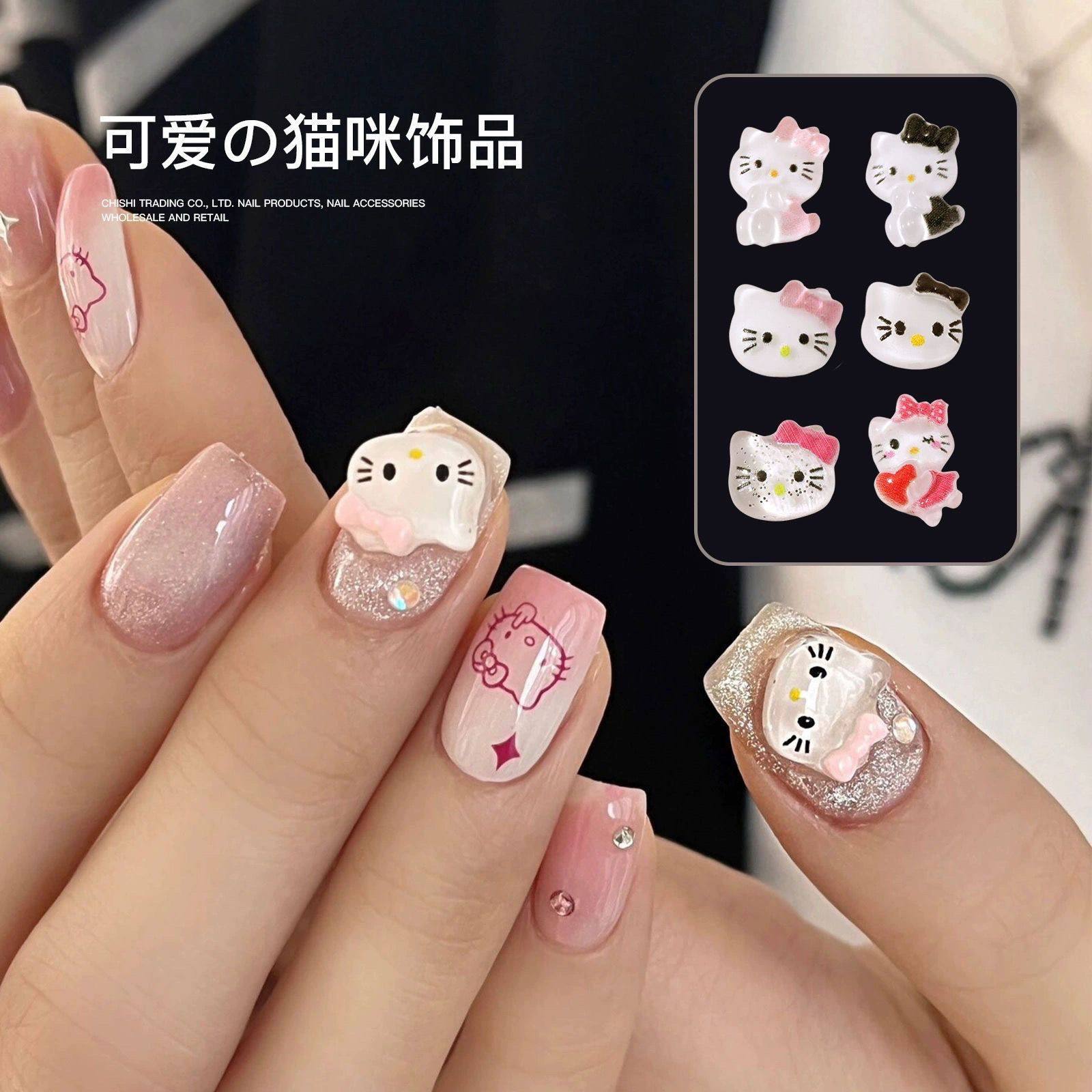 爆款美甲小饰品卡通KT猫DIY小批量穿戴甲装饰小配件混款可爱立体,彩妆/香水/美妆工具,指甲装饰,淘宝优惠券,粉丝福利购,淘宝优惠卷