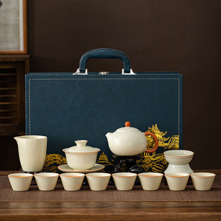 汝窑茶具套装 2024新款 家用泡茶功夫茶具轻奢陶瓷茶壶节日送礼