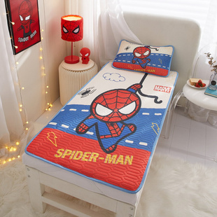 男宝宝可用幼儿园午睡专用儿童拼接床垫 卡通蜘蛛人凉席乳胶夏季