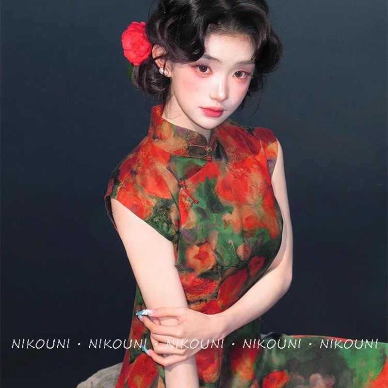 新中式连衣裙女2025新款高端精致国风名媛修身显瘦气质改良旗袍裙