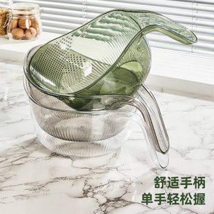 沥水篮筛淘个护洗水果米 米个菜淘3家用装 淘手柄盆厨房带工具