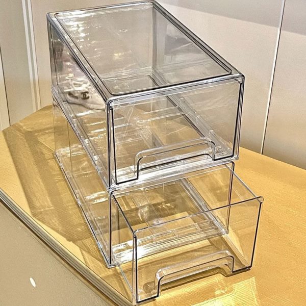 可收纳整理箱护肤叠透明抽屉式加多层面膜收纳盒化妆品桌面亚克力