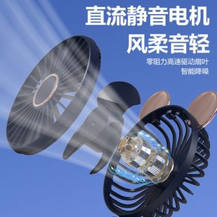 手拿桌面折叠便携挂脖静音小电风扇 2025迷你usb小风扇手持充电款