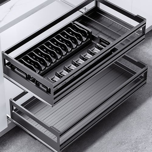 浅柜拉篮30 35 40深橱柜500碗篮800拉拦550厨房650碗碟篮700收纳