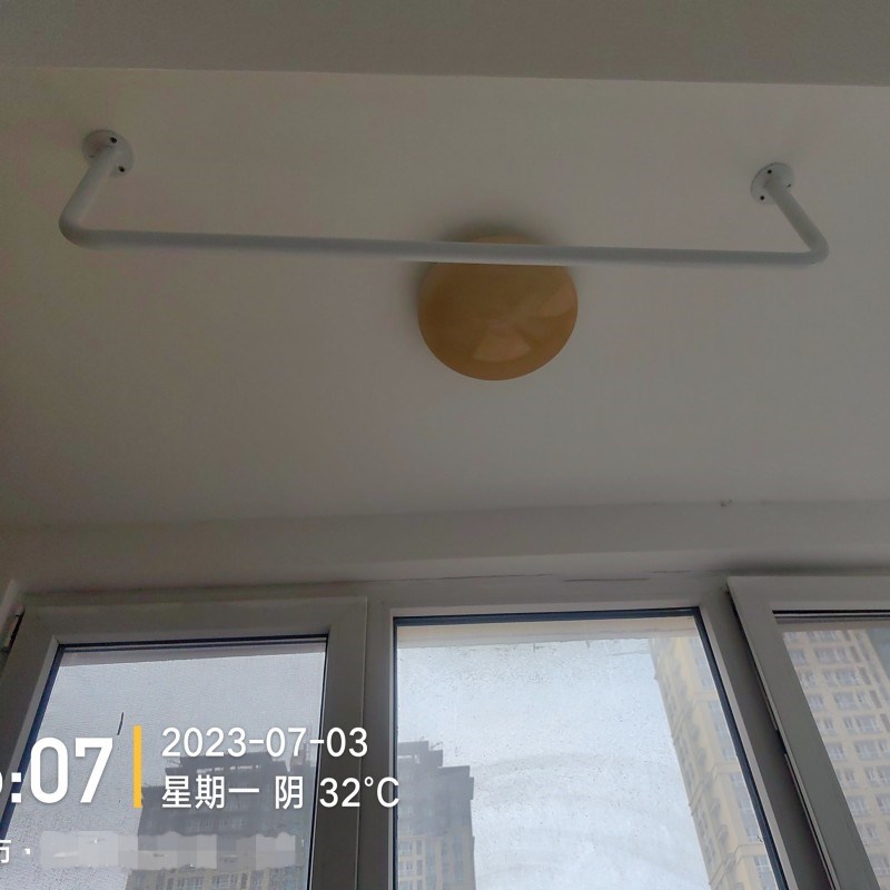 加厚阳台晾衣杆定制单杆飘t窗晒衣杆打孔顶装凉衣杆卧室柜子挂衣