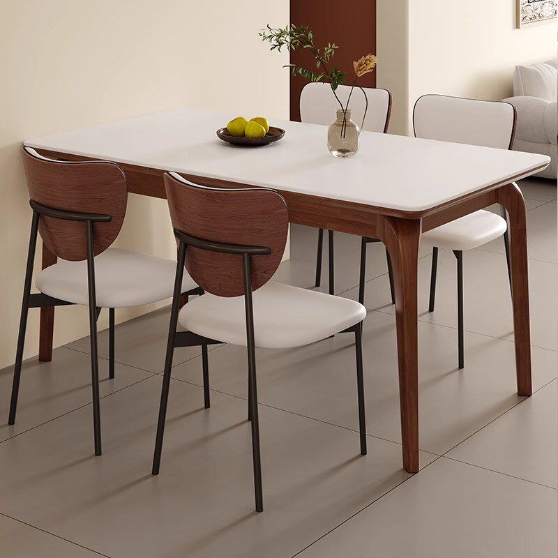 岩板餐桌椅家用2025新款饭桌子客厅小户型现代简约轻奢长方形餐桌
