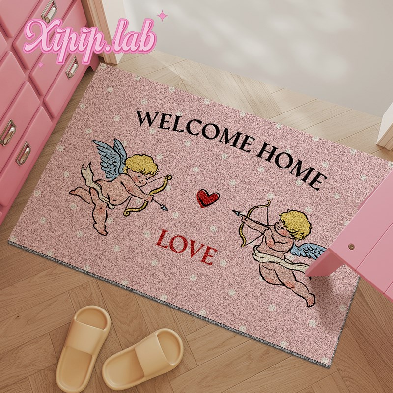xipiaplab复古家用入户地垫丝圈可裁剪PVC玄关垫进门蹭脚除尘垫子