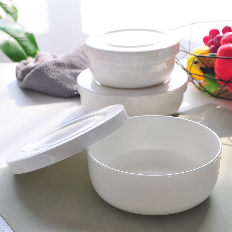 陶瓷碗带盖保鲜隔水炖婴儿6英寸蒸蛋羹专用碗蒸碗家用骨瓷釉下彩