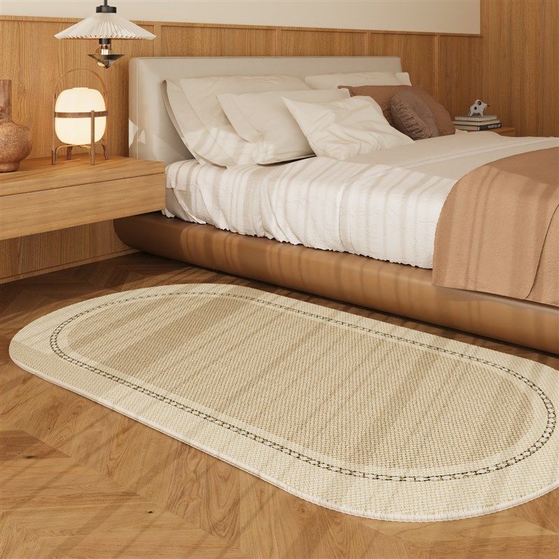 奶油风床边毯卧室地垫房间侘寂风现代简约素色床边毯耐脏免打理,居家布艺,地毯,淘宝优惠券,粉丝福利购,淘宝优惠卷