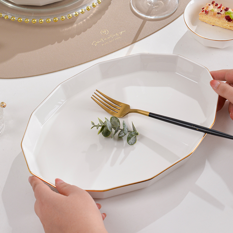 鱼盘家用蒸鱼盘子新款大号鱼盘创C意大尺寸好看的椭圆鱼盘长盘子