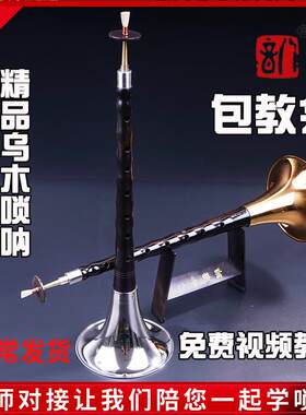 乌木黑檀大小吹点奏唢呐服务乐器全套初学者专业民间喇叭D调