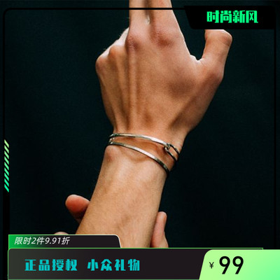 wm手镯925个性嘻哈情侣复古