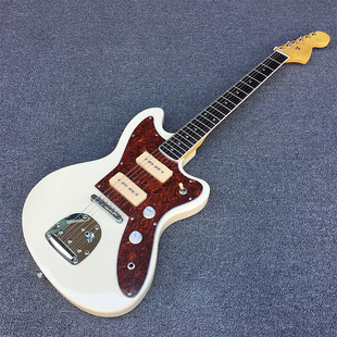 厂家直销美洲豹jaguar款 可定制颜色 奶白色琴身双LP拾音器 电吉他