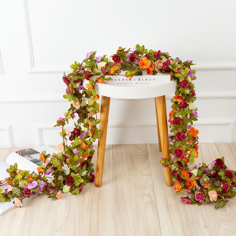 2.5Meter Artificial Flowers Rose Ivy Vine Wedding Decoration 家居饰品 装饰摆件 原图主图