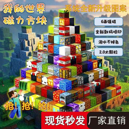 MC我的世界磁力方块积木益智玩具