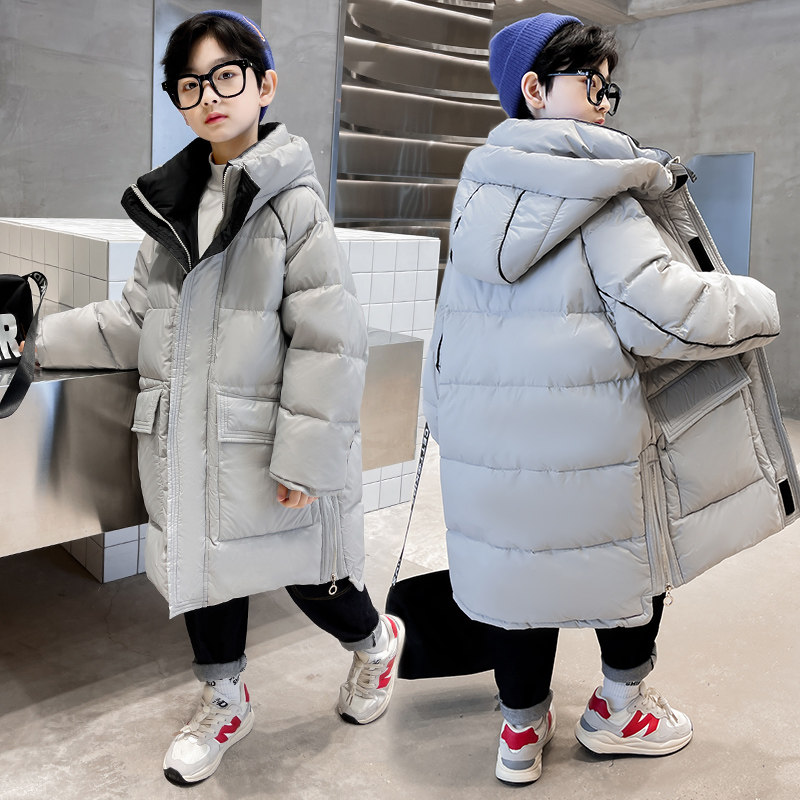 男童羽绒棉服2025新款儿童冬装中长款加厚中大童棉衣棉袄男孩外套