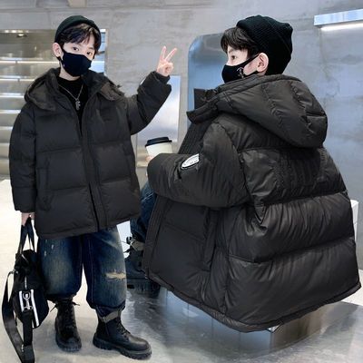 男童羽绒棉服外套2025新款儿童秋冬季加厚中长款棉衣大童男孩棉袄