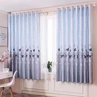 遮光田园印花成品窗帘飘窗卧室阳台客厅出租屋宿舍窗帘布短帘定制