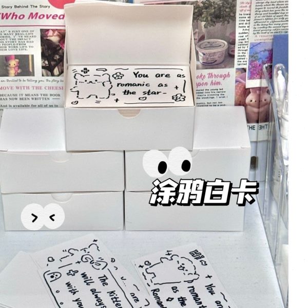纸手写单词自制硬质空白卡片白色英语学习diy硬卡纸小卡片记忆背